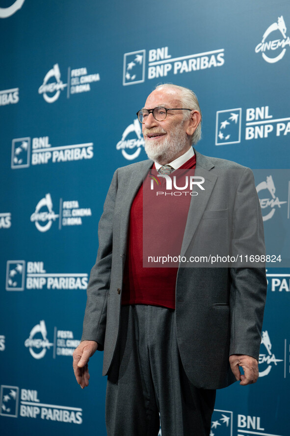 Renato Carpentieri attends the ''L'Isola Degli Idealisti'' photocall during the 19th Rome Film Festival at Auditorium Parco Della Musica in...