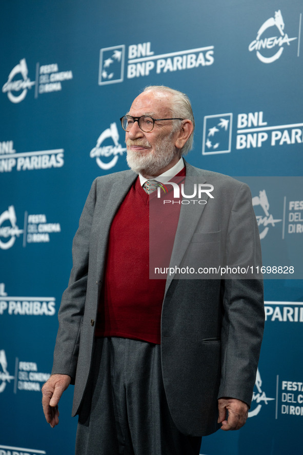 Renato Carpentieri attends the ''L'Isola Degli Idealisti'' photocall during the 19th Rome Film Festival at Auditorium Parco Della Musica in...