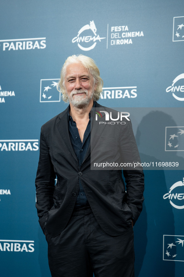 Tommaso Ragno attends the ''L'Isola Degli Idealisti'' photocall during the 19th Rome Film Festival at Auditorium Parco Della Musica in Rome,...