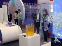 Visitors attend the 14th China International Nanotechnology Industry Expo in Suzhou, China, on October 23, 2024. (