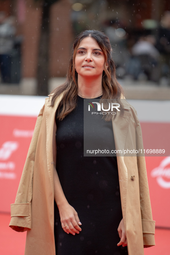 Claudia Potenza attends the ''Adorazione'' photocall at Casa Alice in Rome, Italy, on October 23, 2024. 