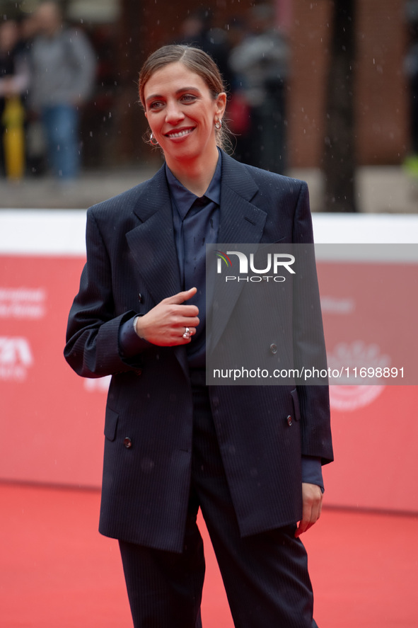 Barbara Chichiarelli attends the ''Adorazione'' photocall at Casa Alice in Rome, Italy, on October 23, 2024. 