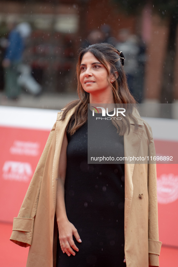 Claudia Potenza attends the ''Adorazione'' photocall at Casa Alice in Rome, Italy, on October 23, 2024. 