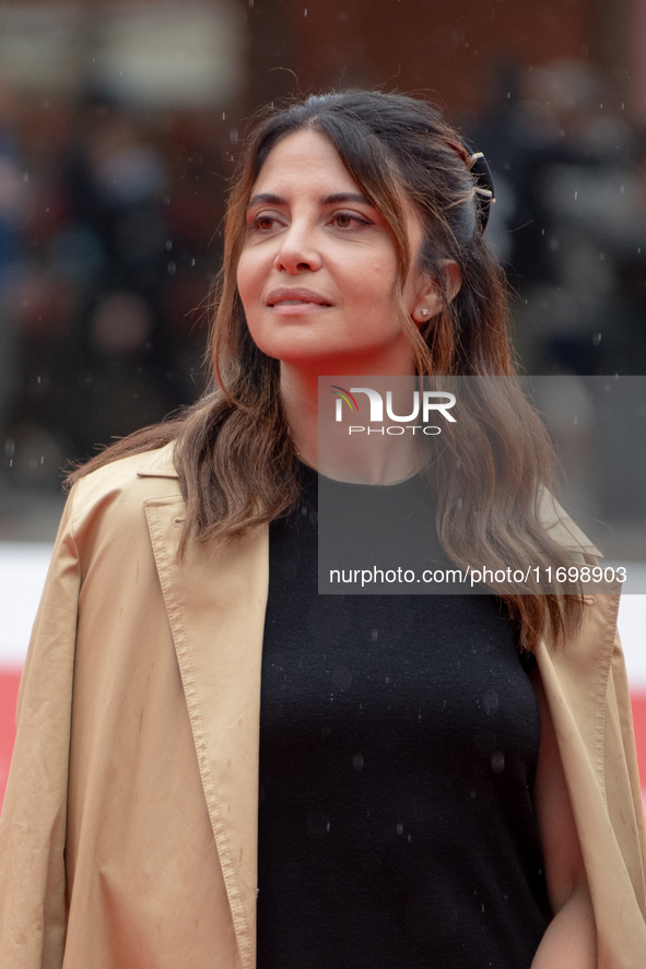 Claudia Potenza attends the ''Adorazione'' photocall at Casa Alice in Rome, Italy, on October 23, 2024. 