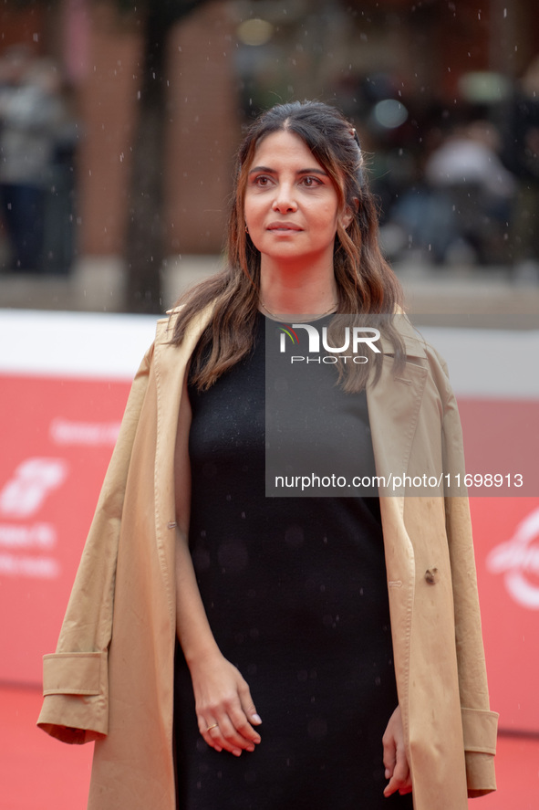 Claudia Potenza attends the ''Adorazione'' photocall at Casa Alice in Rome, Italy, on October 23, 2024. 