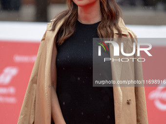 Claudia Potenza attends the ''Adorazione'' photocall at Casa Alice in Rome, Italy, on October 23, 2024. (