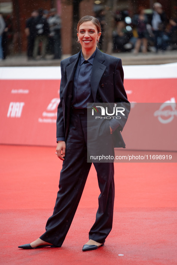 Barbara Chichiarelli attends the ''Adorazione'' photocall at Casa Alice in Rome, Italy, on October 23, 2024. 