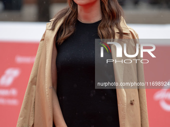 Claudia Potenza attends the ''Adorazione'' photocall at Casa Alice in Rome, Italy, on October 23, 2024. (