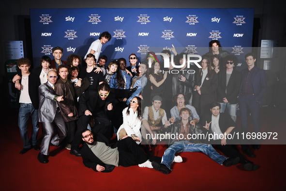 The photocall for the press conference of X Factor takes place at Teatro Repower in Milan, Italy, on October 22, 2024. 