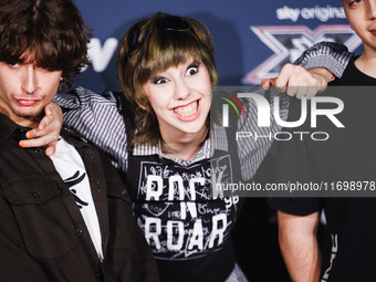 PUNKCAKE attends the photocall for the press conference of X Factor at Teatro Repower in Milan, Italy, on October 22, 2024 (