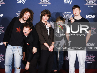 PUNKCAKE attends the photocall for the press conference of X Factor at Teatro Repower in Milan, Italy, on October 22, 2024 (