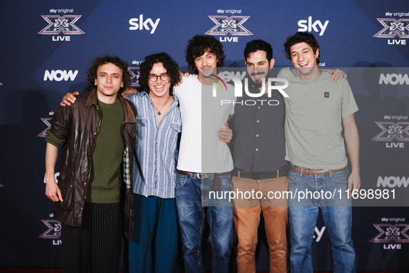 I PATAGARRI attends the photocall for the press conference of X Factor at Teatro Repower in Milan, Italy, on October 22, 2024 