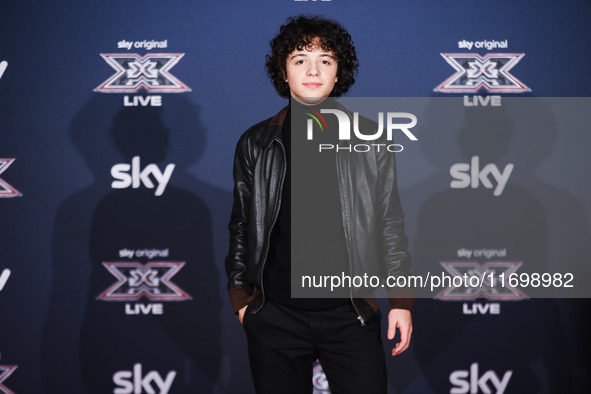 Lorenzo Salvetti attends the photocall for the press conference of X Factor at Teatro Repower in Milan, Italy, on October 22, 2024 