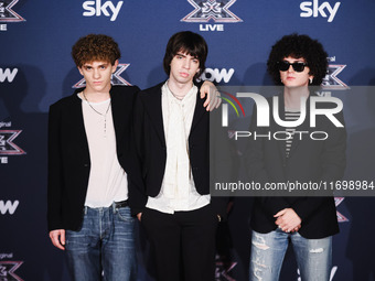 Les Votives attends the photocall for the press conference of X Factor at Teatro Repower in Milan, Italy, on October 22, 2024. (