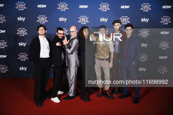 Dimensione Brama attends the photocall for the press conference of X Factor at Teatro Repower in Milan, Italy, on October 22, 2024. 