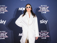 LOWRAH attends the photocall for the press conference of X Factor at Teatro Repower in Milan, Italy, on October 22, 2024 (