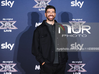 Gianluca Gazzoli attends the photocall for the press conference of X Factor at Teatro Repower in Milan, Italy, on October 22, 2024. (