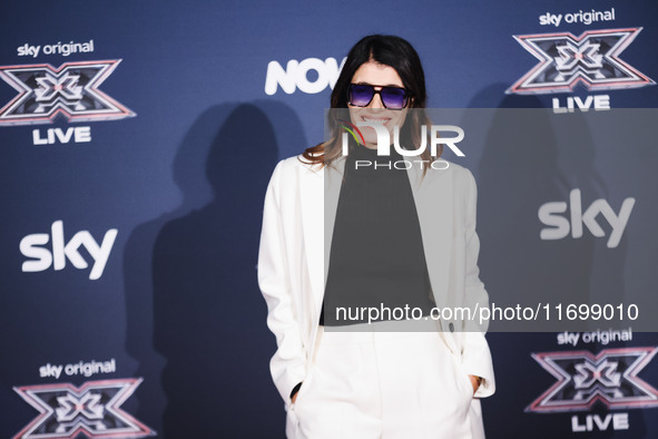 Giorgia attends the photocall for the press conference of X Factor at Teatro Repower in Milan, Italy, on October 22, 2024 