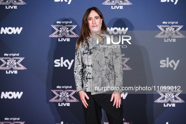 Manuel Agnelli attends the photocall for the press conference of X Factor at Teatro Repower in Milan, Italy, on October 22, 2024 