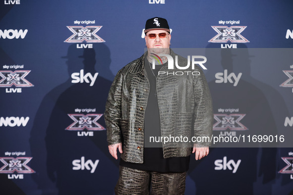 Jake La Furia attends the photocall for the press conference of X Factor at Teatro Repower in Milan, Italy, on October 22, 2024 