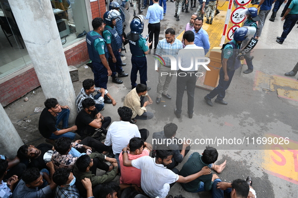 A group of Higher Secondary Certificate (HSC) students, who fail or receive poor results, enter the Secretariat and stage a protest demandin...