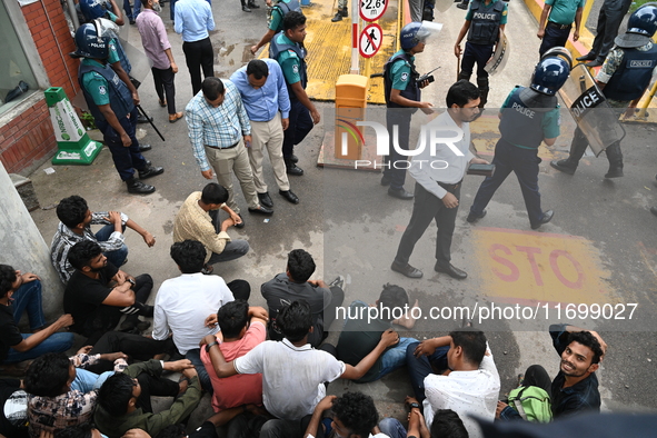 A group of Higher Secondary Certificate (HSC) students, who fail or receive poor results, enter the Secretariat and stage a protest demandin...