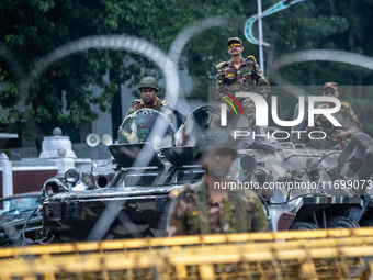 Security is tightened around the Bangabhaban premises as protests for the president's resignation continue in Dhaka, Bangladesh, on October...