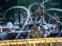 Security is tightened around the Bangabhaban premises as protests for the president's resignation continue in Dhaka, Bangladesh, on October...