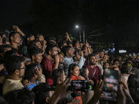 Dhaka University students hold a celebratory procession following the ban on Chhatra League as a terrorist organization in the Dhaka Univers...