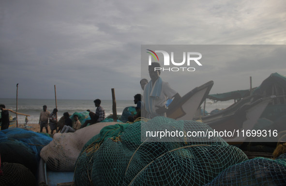 Fishermen And The Members Of Their Community Are See At The Bay Of Bengal Sea's Eastern Coast Chandrabhaga Beach At Konark , 65 Km Away From...