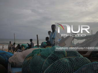 Fishermen And The Members Of Their Community Are See At The Bay Of Bengal Sea's Eastern Coast Chandrabhaga Beach At Konark , 65 Km Away From...