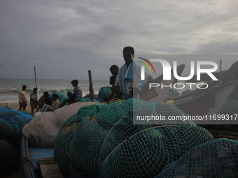 Fishermen And The Members Of Their Community Are See At The Bay Of Bengal Sea's Eastern Coast Chandrabhaga Beach At Konark , 65 Km Away From...