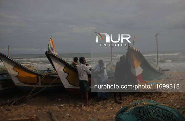 Fishermen And The Members Of Their Community Are See At The Bay Of Bengal Sea's Eastern Coast Chandrabhaga Beach At Konark , 65 Km Away From...