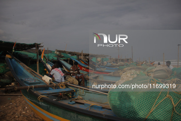 Fishermen And The Members Of Their Community Are See At The Bay Of Bengal Sea's Eastern Coast Chandrabhaga Beach At Konark , 65 Km Away From...