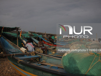 Fishermen And The Members Of Their Community Are See At The Bay Of Bengal Sea's Eastern Coast Chandrabhaga Beach At Konark , 65 Km Away From...