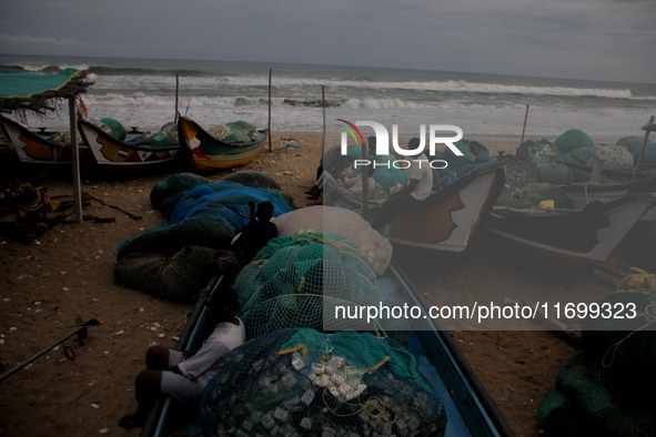 Fishermen And The Members Of Their Community Are See At The Bay Of Bengal Sea's Eastern Coast Chandrabhaga Beach At Konark , 65 Km Away From...