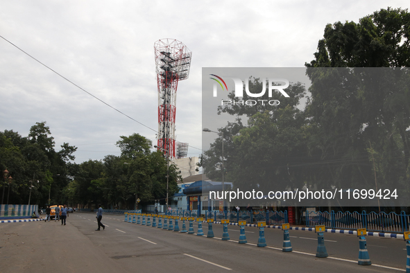 The scene on Digester Street due to Cyclone Dana in Kolkata, India, on October 23, 2024. 