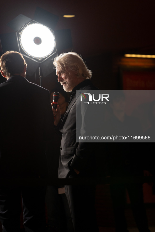 Tommaso Ragno attends the ''L'Isola Degli Idealisti'' red carpet during the 19th Rome Film Festival at Auditorium Parco Della Musica in Rome...