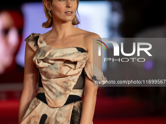 Elena Radonicich attends the ''L'Isola Degli Idealisti'' red carpet during the 19th Rome Film Festival at Auditorium Parco Della Musica in R...