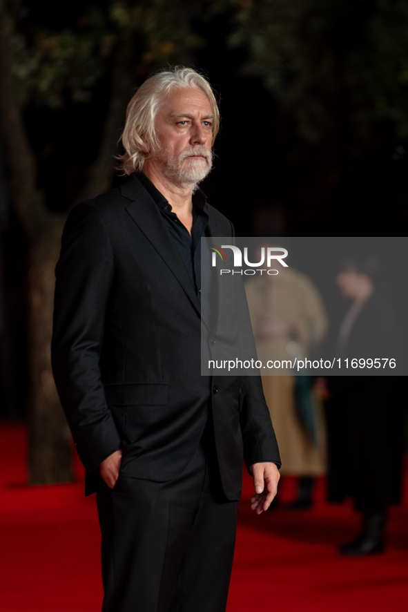 Tommaso Ragno attends the ''L'Isola Degli Idealisti'' red carpet during the 19th Rome Film Festival at Auditorium Parco Della Musica in Rome...