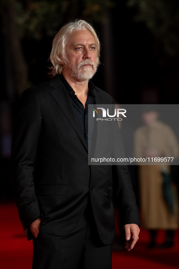 Tommaso Ragno attends the ''L'Isola Degli Idealisti'' red carpet during the 19th Rome Film Festival at Auditorium Parco Della Musica in Rome...