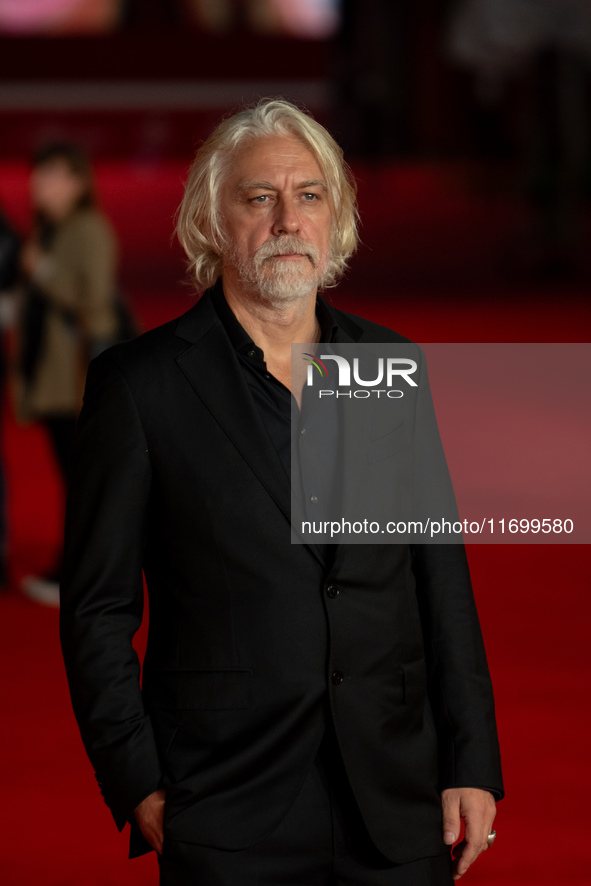 Tommaso Ragno attends the ''L'Isola Degli Idealisti'' red carpet during the 19th Rome Film Festival at Auditorium Parco Della Musica in Rome...