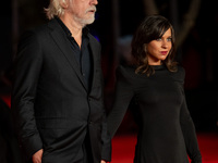 Tommaso Ragno and Lucia Re attend the ''L'Isola Degli Idealisti'' red carpet during the 19th Rome Film Festival at Auditorium Parco Della Mu...