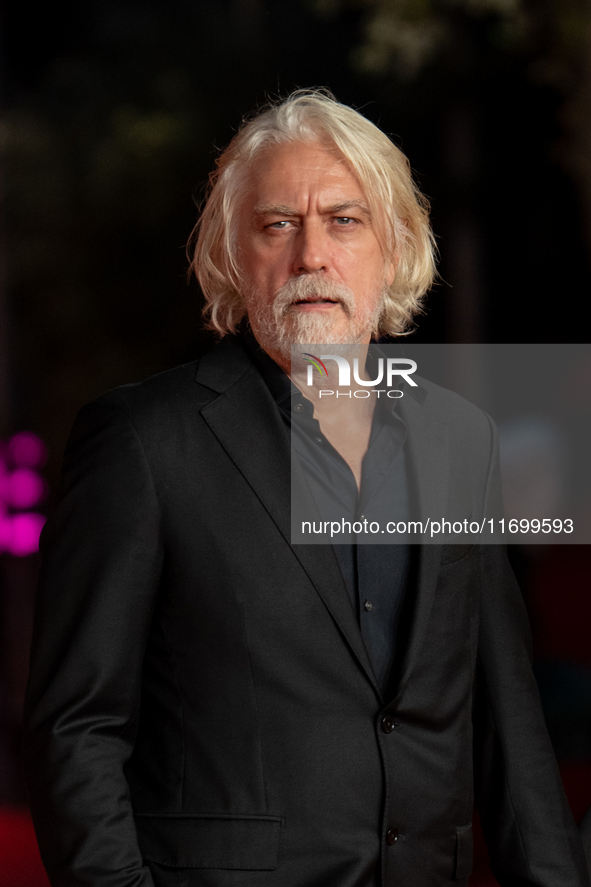 Tommaso Ragno attends the ''L'Isola Degli Idealisti'' red carpet during the 19th Rome Film Festival at Auditorium Parco Della Musica in Rome...