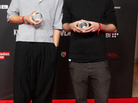 Tobias Schaefter, the climate story category winner, and Mathias Schweikert, from the climate story category, are seen on the red carpet of...