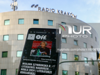 An illustration photo of OFF Radio Krakow website photographed in front of the headquarters of Radio Krakow in Krakow, Poland on October 23r...