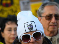 Protesters are seen outside city hall rallying against conditions in cat shelters in Warsaw, Poland on 23 October, 2024. Deaths of cats put...