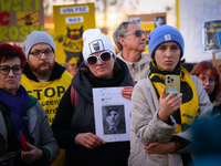 Protesters are seen outside city hall rallying against conditions in cat shelters in Warsaw, Poland on 23 October, 2024. Deaths of cats put...