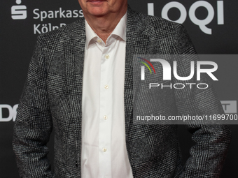 Guenther Jauch, a German TV presenter, is seen on the red carpet of the photocall for ''Total Normal - Hape Kerkeling'' at Film Palast in Co...