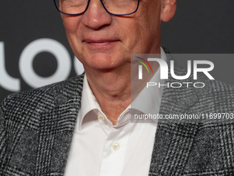 Guenther Jauch, a German TV presenter, is seen on the red carpet of the photocall for ''Total Normal - Hape Kerkeling'' at Film Palast in Co...